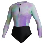 Combi lycra femme MYSTIC Jayde L/S One Piece Purple / Green