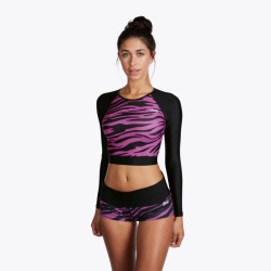 Lycra femme MYSTIC Diva LS Crop Tee Black/Pink