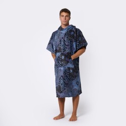 Poncho MYSTIC Velours AOP Blue/Black